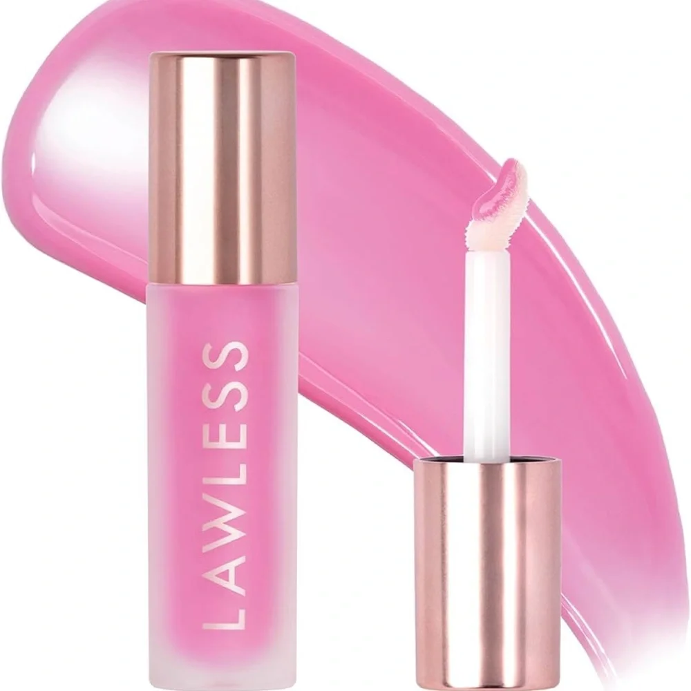 LAWLESS Forget the Filler Lip Plumping Smoothing Gloss Strawberry Popsicle NIB